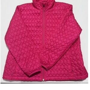 Lands End PrimaLoft Pink Quilted Puffer Packable Jacket Coat Women Size XL/P 18